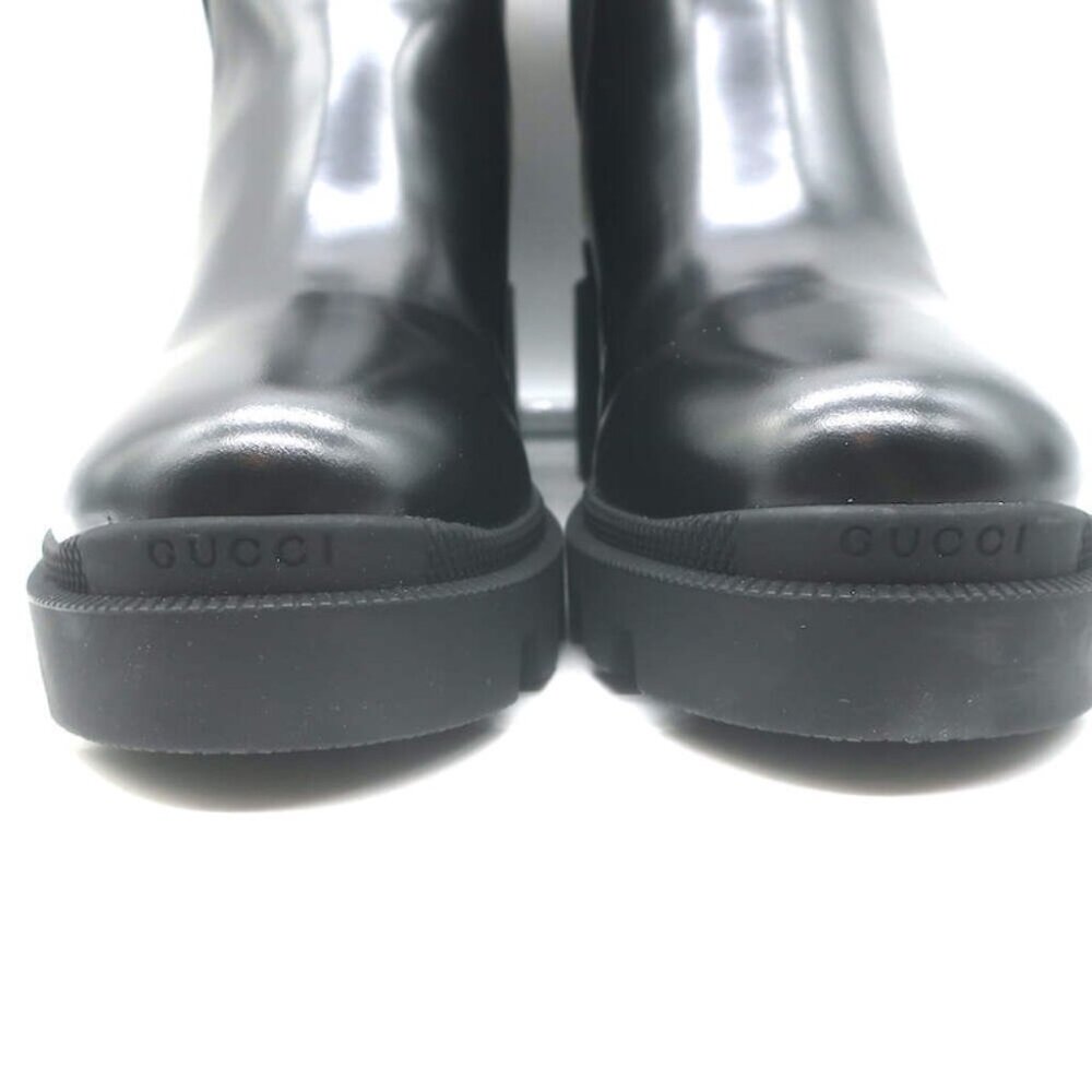 Gucci Trip Jeweled Strap Chelsea Boots Black Leather Size 39.5 NEW - Picture 5 of 11